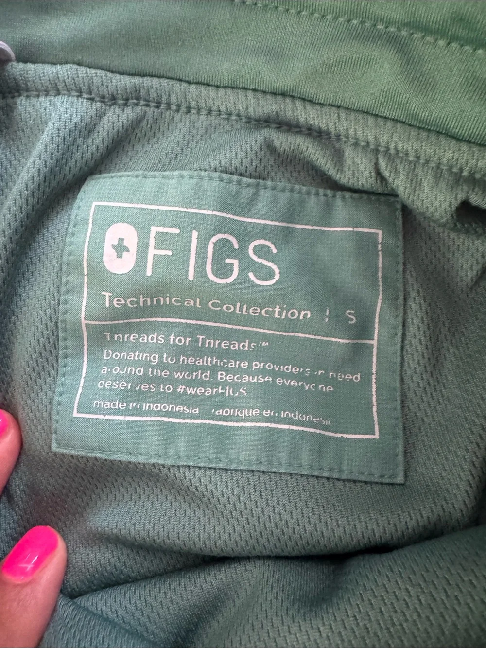 Figs Men's Teal Drawstring Joggers with Pink Tie